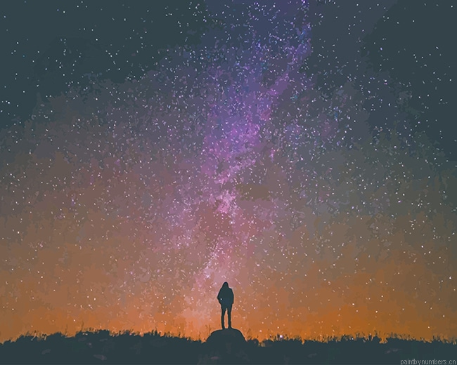 Galaxy Man Silhouette Painting By Numberss.png