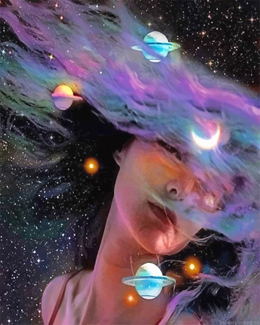 Galaxy Space Girl Painting By Numberss.png