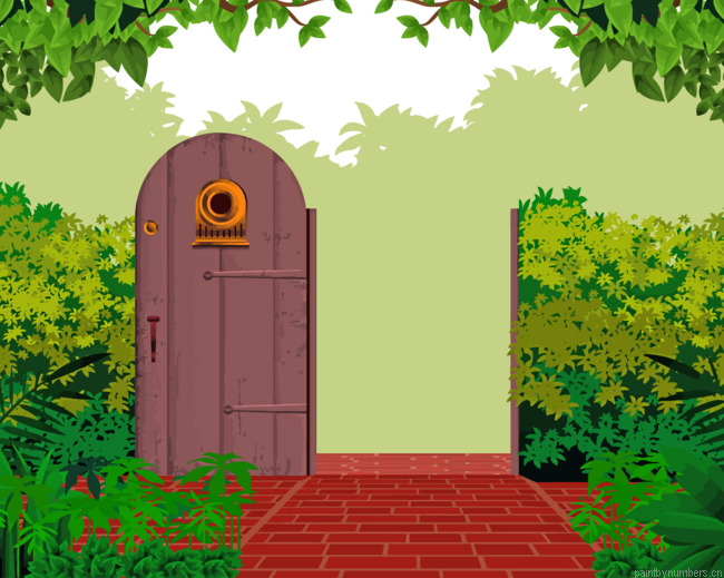 Garden Door Illustration Painting By Numbers.png