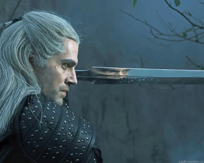 Geralt Of Rivia The Witcher Henry Cavill Painting By Numberss.png