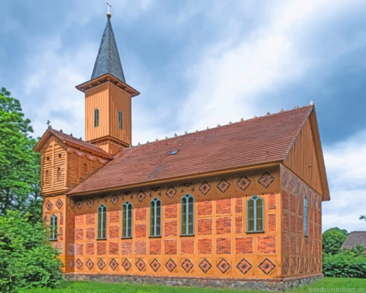 Germany Church Dabelow Tower Buildings Painting By Numberss.png