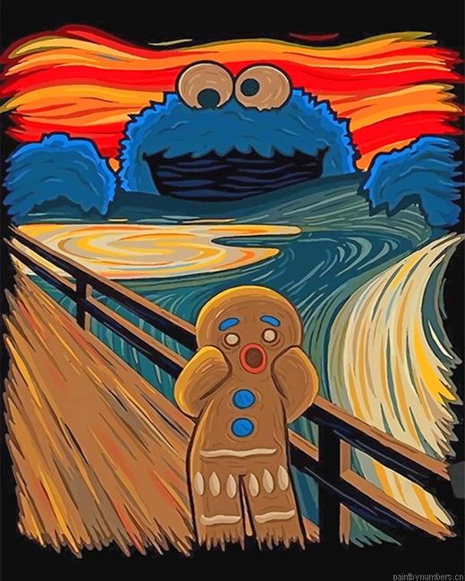 Gingerbread Man Cookie Monster Painting By Numberss.png