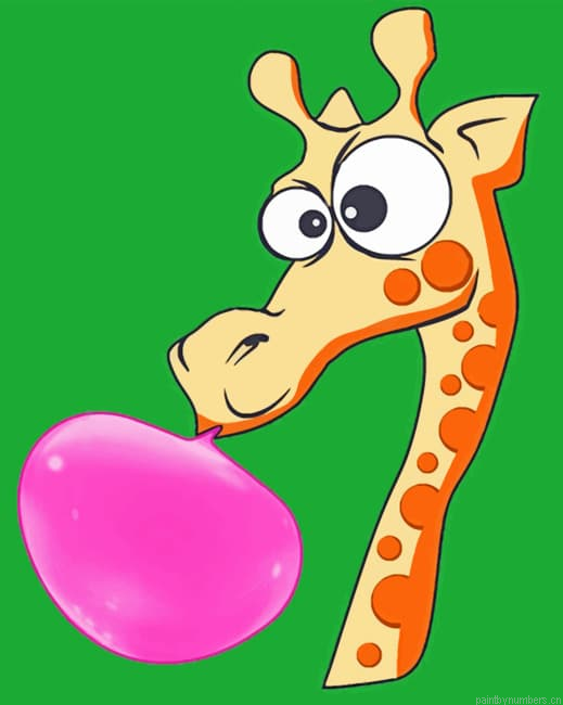 Giraffe Blowing Bubblegum Painting By Numbers.png