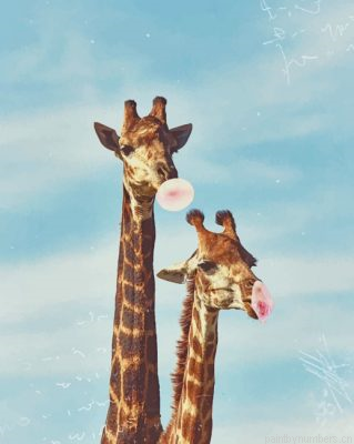 Giraffes Blowing Bubble Painting By Numbers.png