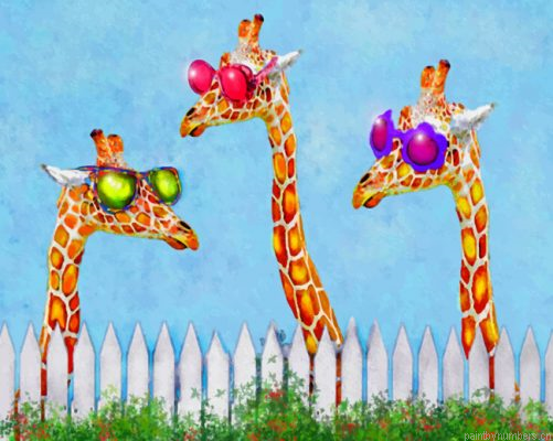 Giraffes With Colorful Sunglasses Painting By Numbers.png