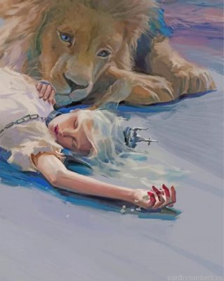 Girl And Lion Painting By Numbers.png