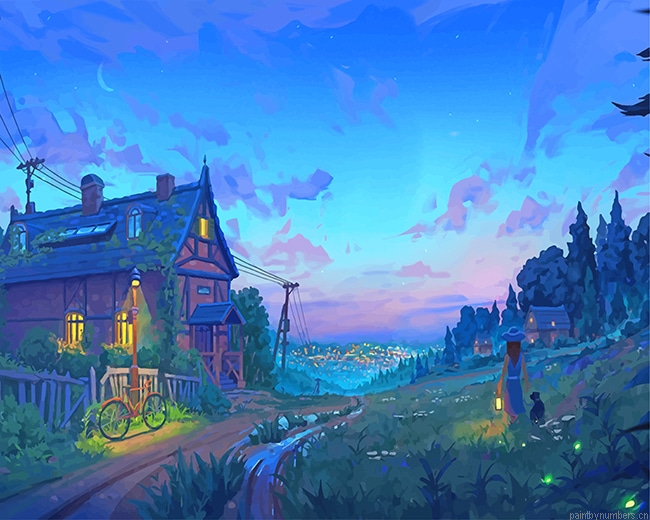 Girl Enjoying The Night Painting By Numberss.png