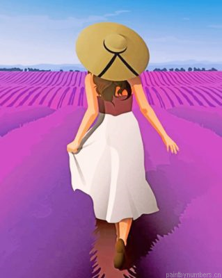 Girl Enjoying The Spring In A Field Of Lavender Painting By Numbers.png