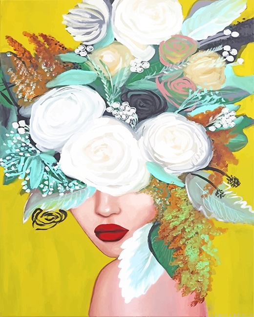 Girl Head Roses Painting By Numbers.png