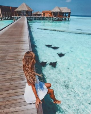 Girl In Bora Bora Island Painting By Numbers.png