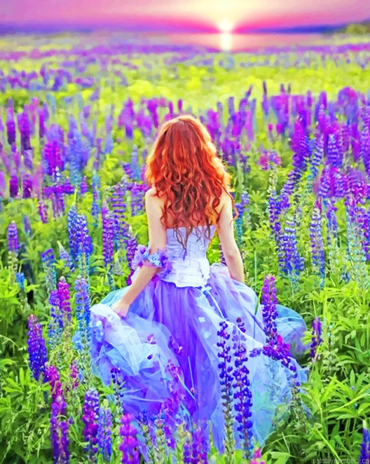Girl In Lavender Field Painting By Numbers.png