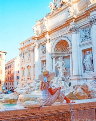 Girl In Trevi Fountain Italy Painting By Numbers.png