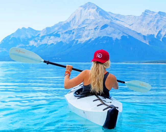 Girl On Kayak River Painting By Numberss.png