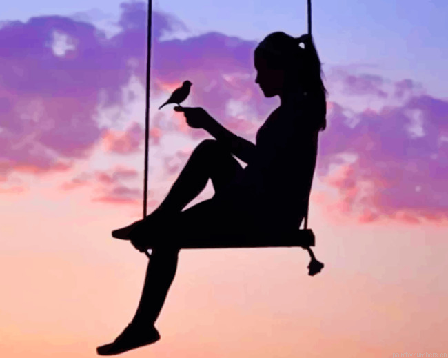 Girl On Swing Silhouette Painting By Numberss.png