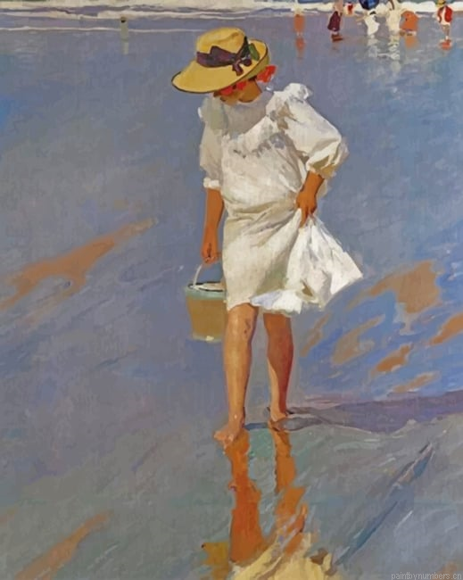 Girl On The Beach Painting By Numberss.png