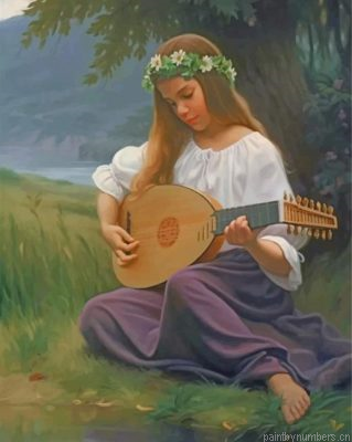 Girl Playing Music Painting By Numbers.png