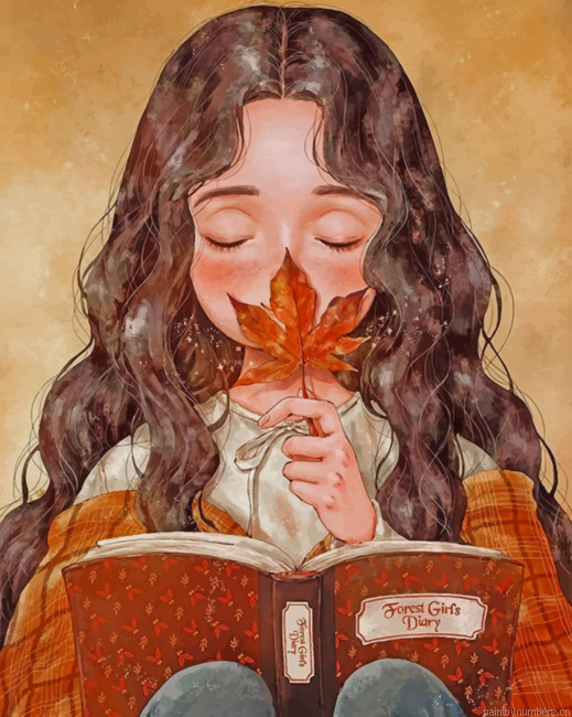 Girl Reading A Book Painting By Numbers.png