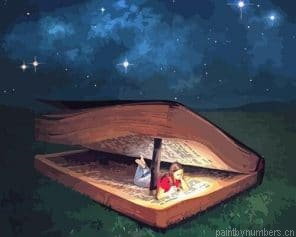 Girl Sleeping In Magic Book Painting By Numberss.png