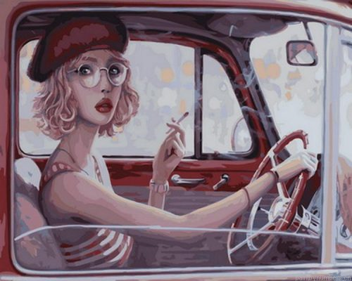 Girl Smoking Cigarette Painting By Numbers.png