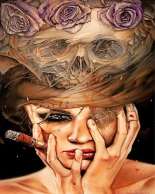 Girl Smoking Painting By Numbers.png