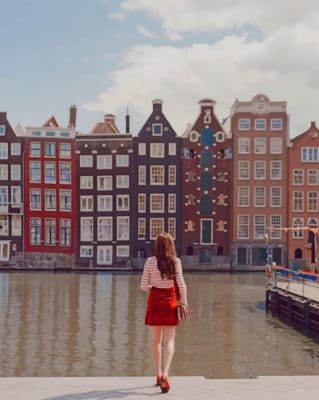 Girl Watching Amsterdam Buildings Painting By Numbers.png