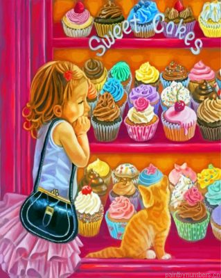 Girl Watching Cupcakes Painting By Numbers.png
