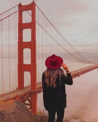 Girl Watching Golden Gate Bridge Painting By Numbers.png