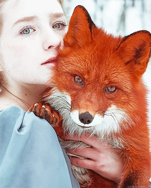Girl With Red Fox Painting By Numberss.png