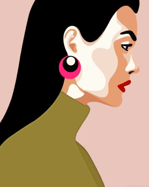 Girl With Red Lips Illustration Painting By Numberss.png
