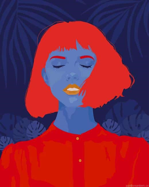 Girl With Short Hair Illustration Painting By Numberss.png