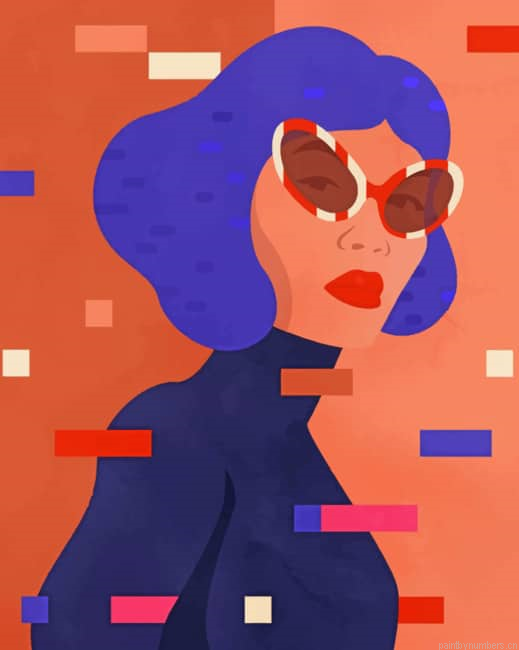 Girl With Short Velvet Hair Illustrations Painting By Numberss.png