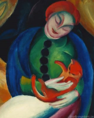 Girl With Cat Ii Painting By Numberss.png