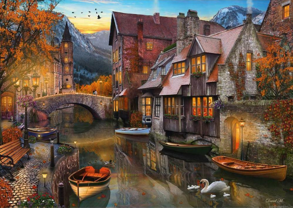Glasgow Autumn Canal Painting By Numbers.png