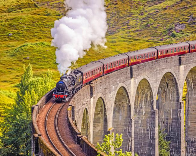 Glenfinnan Viaduct Train Painting By Numberss.png
