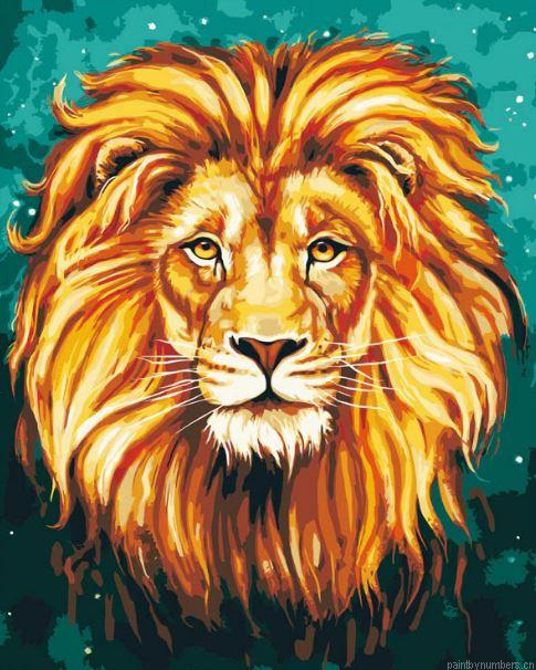 Golden Lion Painting By Numberss.png