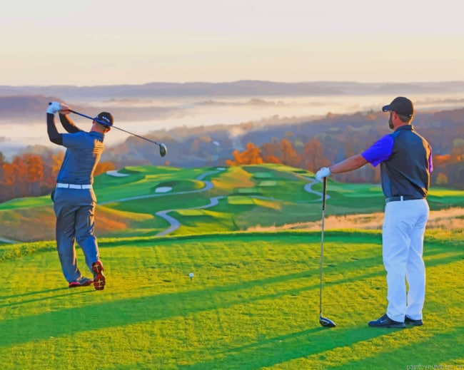 Golf Players Sports Painting By Numberss.png