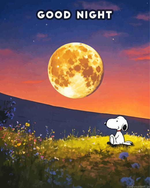Good Night Snoopy Art Painting By Numberss.png