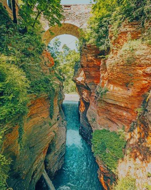 Gorge Of Ponte Alto Waterfall Nature Painting By Numberss.png