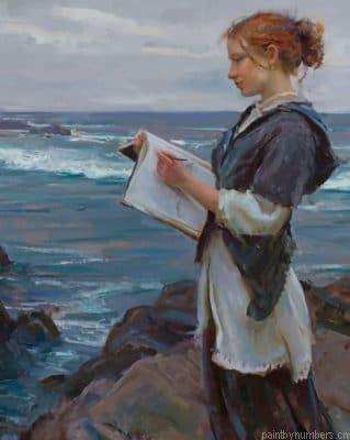 Gorgeous Nerd On The Beach Painting By Numberss.png