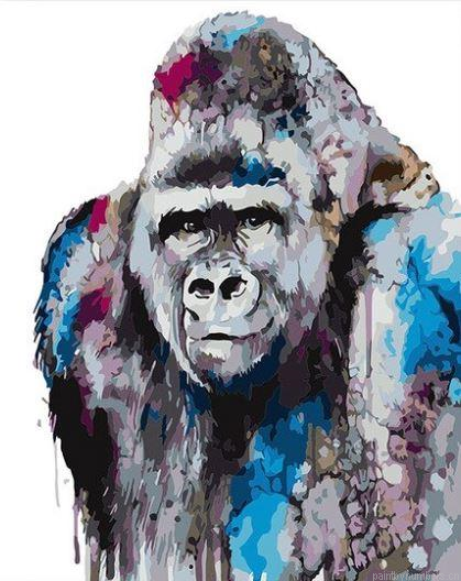 Gorilla Art Animals Painting By Numbers.png