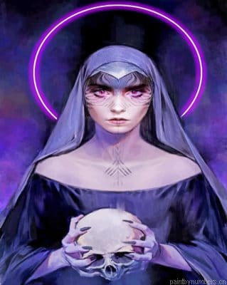 Gothic Woman And Skull Painting By Numberss.png