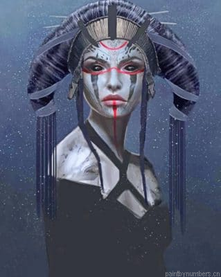 Gothic Woman With Black Eyes Painting By Numberss.png