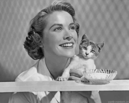 Grace Kelly And Her Kitty Painting By Numbers.png