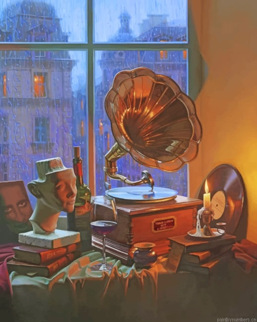 Gramophone Aesthetic Painting By Numberss.png