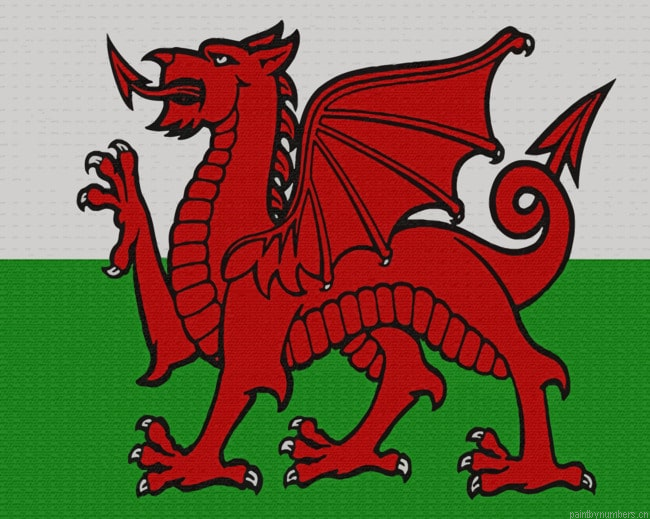 Grand Britain Flag Of Wales Painting By Numberss.png