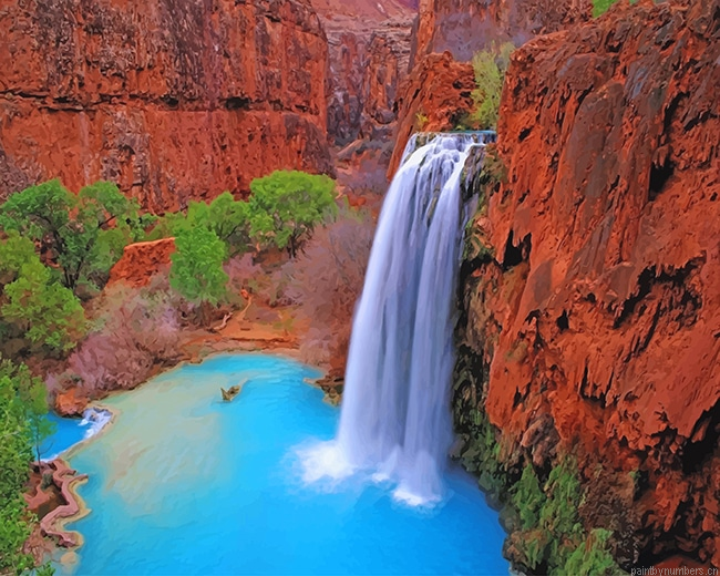 Grand Canyon Waterfall Painting By Numberss.png