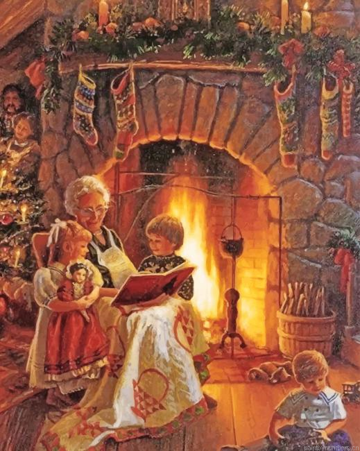 Grandmother And Kids Painting By Numberss.png