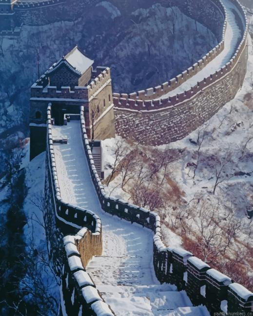 Great Wall China In Winter Painting By Numberss.png