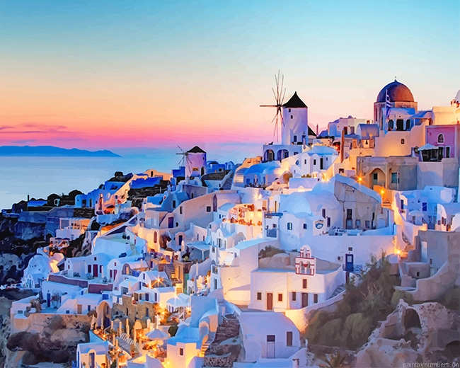 Greece By Night Cities Painting By Numbers.png
