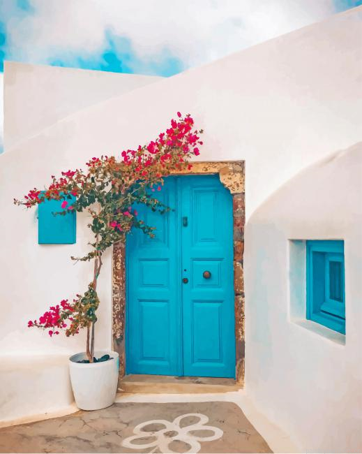 Greece Door Painting By Numberss.png